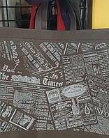 Еко- Сумка ВОХ  з ручками і блискавкою Газета; 360-340-160; 80 гр / м кв.; Темно-сірий