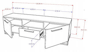 Тумба під телевізор 150 см, фото 2
