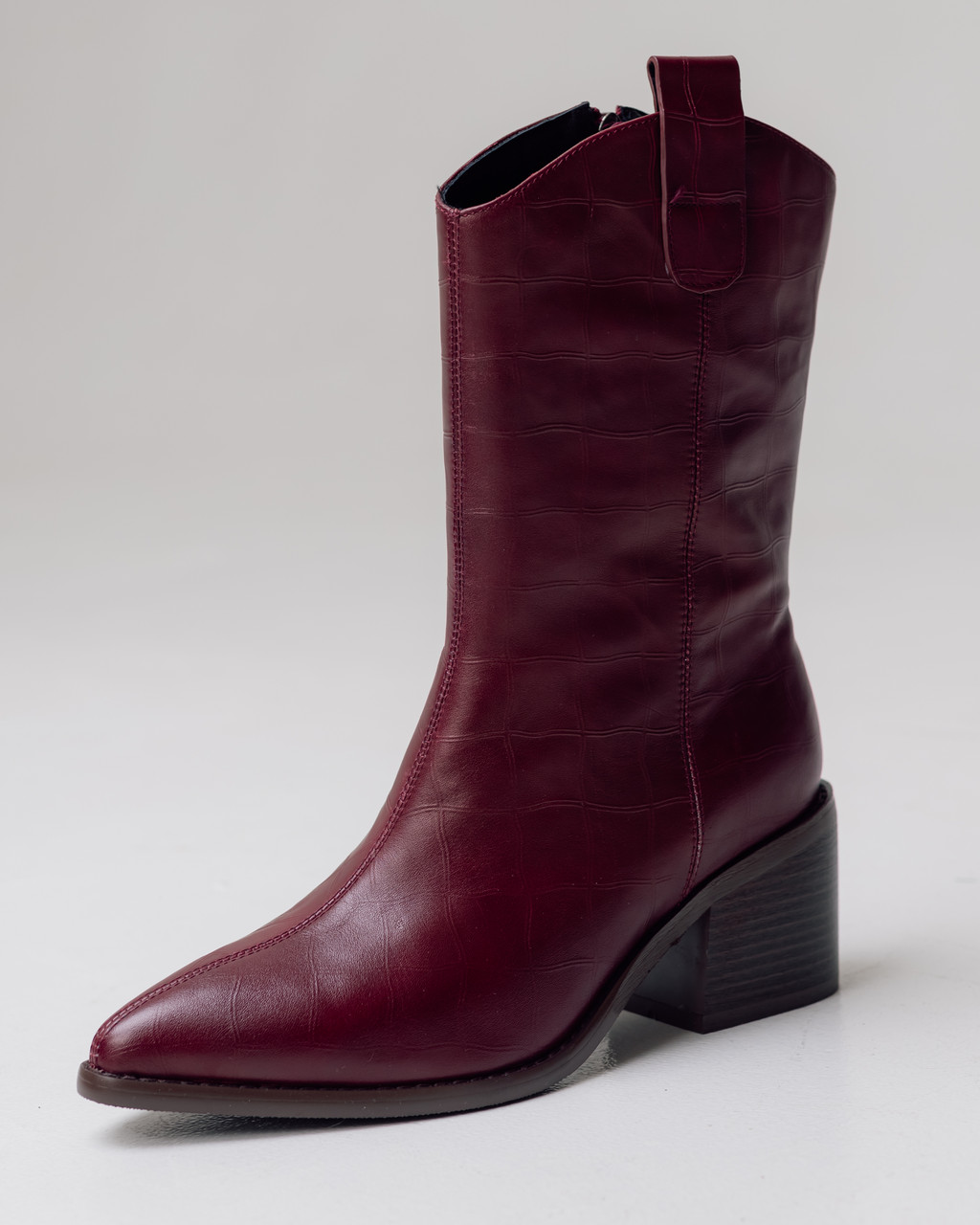 Черевики на підборах Sufinna 83968 36 бордова шкіра