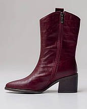 Черевики на підборах Sufinna 83968 36 бордова шкіра, фото 4