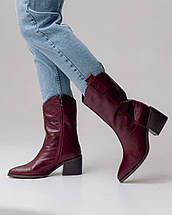 Черевики на підборах Sufinna 83968 36 бордова шкіра, фото 5