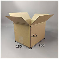 Картонна коробка чотириклапанна 200 х 150 х 140 мм бурий 10шт