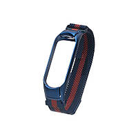 Ремешок совместимый с Mi Band 3 4 milanese loop цвет 3 4 blue red dutyfree