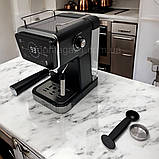 Кавомашина ріжкова на 2 л Zepline 3000 Вт з капучинатором 20 бар сенсорна, фото 7