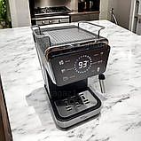 Кавомашина ріжкова на 2 л Zepline 3000 Вт з капучинатором 20 бар сенсорна, фото 4