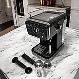 Кавомашина ріжкова на 2 л Zepline 3000 Вт з капучинатором 20 бар сенсорна, фото 8