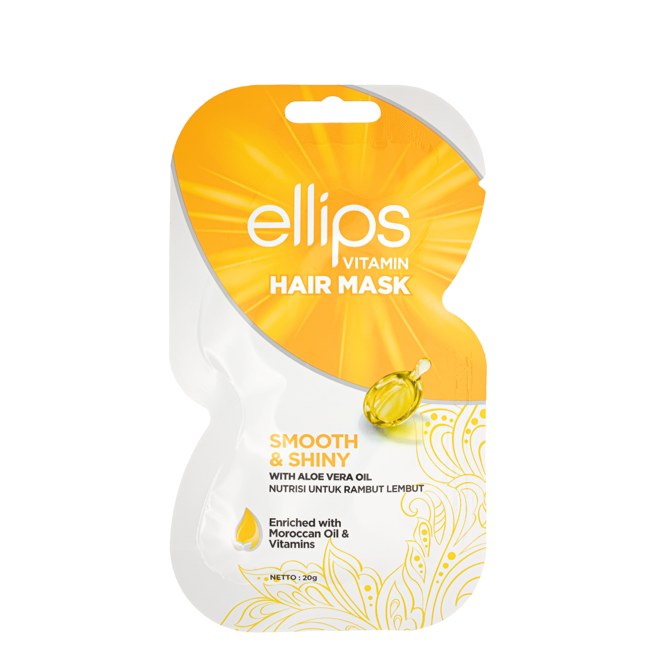 Маска для блиску волосся Ellips Smooth & Shiny 20 г (0022)