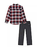 Дитячий костюм Calvin Klein сорочка та штани 1159830659 (Червоний/Сірий 5T), фото 2