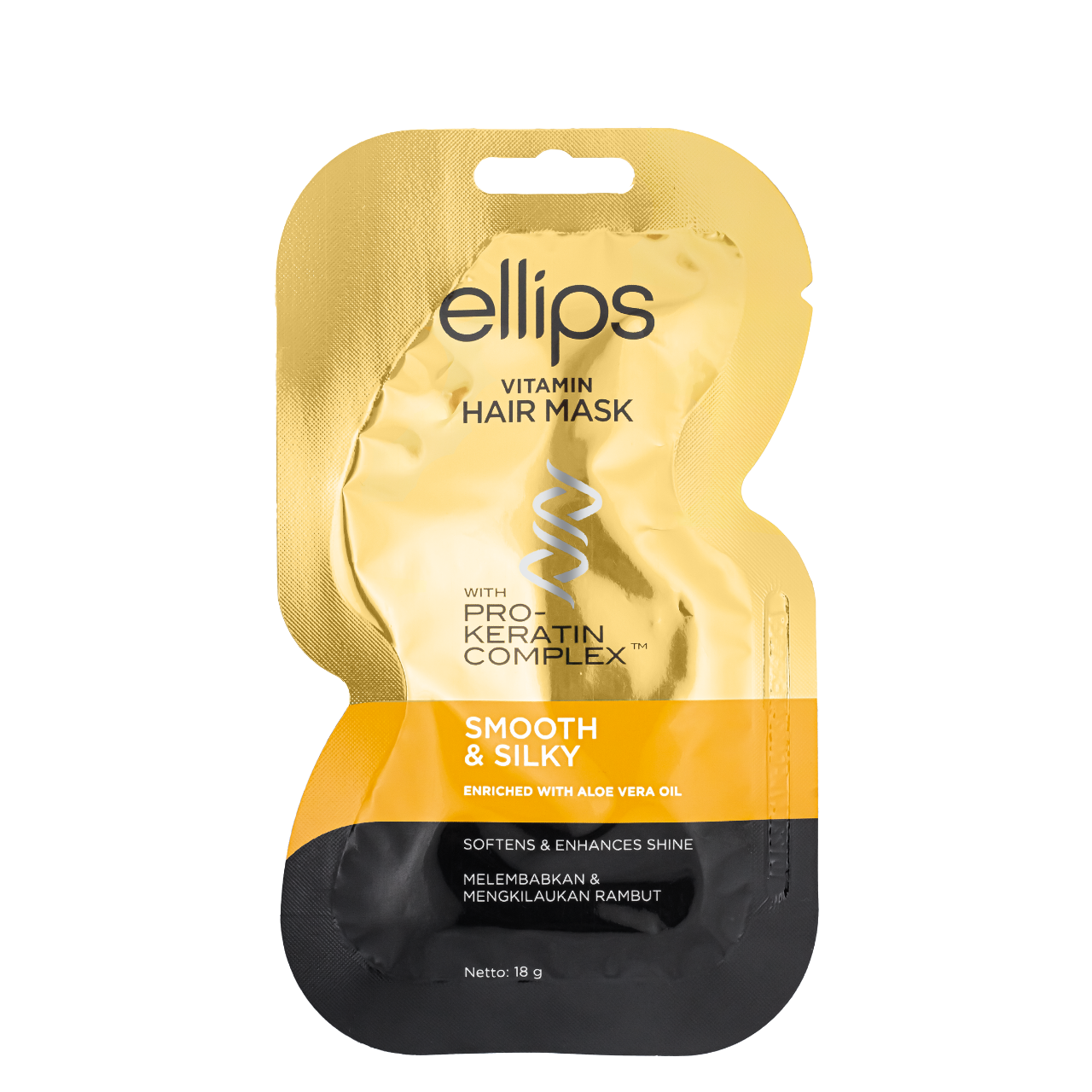 Маска для відновлення волосся Ellips Smooth&Silky з Про-кератиновим комплексом", 18 г (0026)