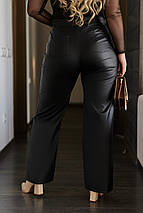 Жіночі шкіряні брюки з високою посадкою "Trendy" | Норма і батал, фото 5