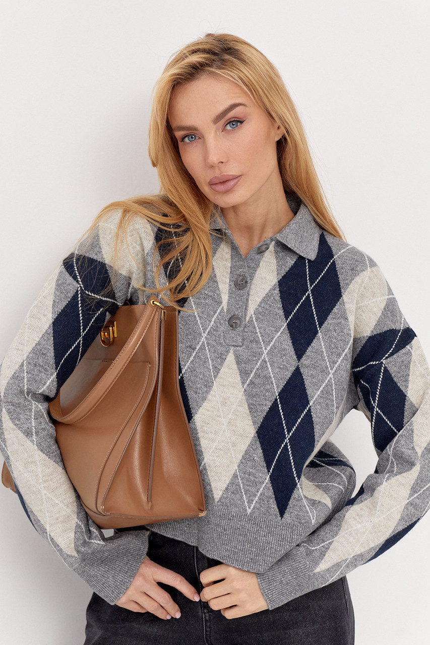 Жіночий укорочений светр поло, фото 1