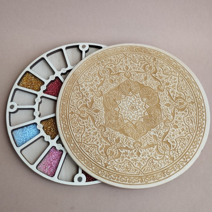 Органайзер для бісеру з дерев'яною кришкою на 32 клітинки (060421), фото 1