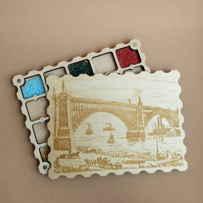 Дерев'яний органайзер для бісеру з кришкою на 20 комірок (060084), фото 1