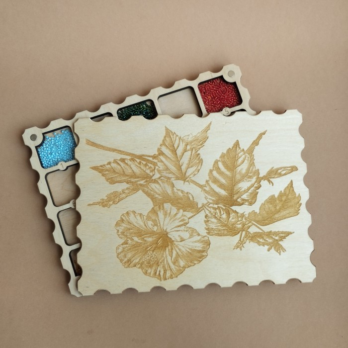 Дерев'яний органайзер для бісеру з кришкою на 20 комірок (060088), фото 1