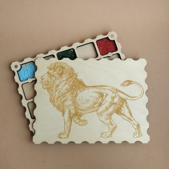 Дерев'яний органайзер для бісеру з кришкою на 20 комірок (060089), фото 1