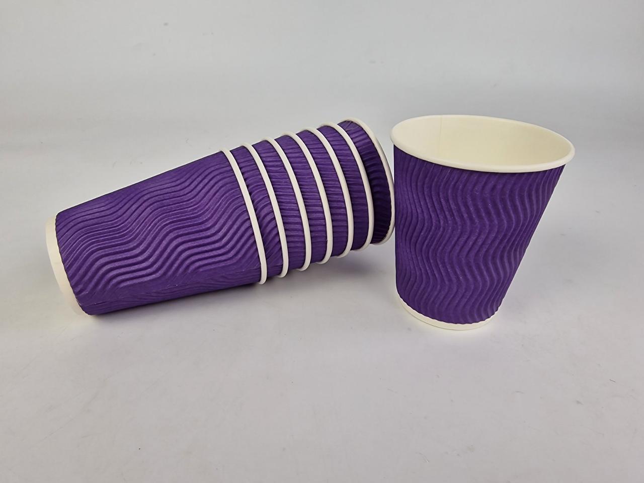 Склянка гофрована 400 мл (12oz) "ФІОЛЕТ" (15 шт.)