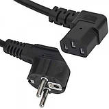 Шнур мережевий комп'ютерний 3х0,75 мм., кутовий, чорний, 1,8 м, Tcom, фото 2