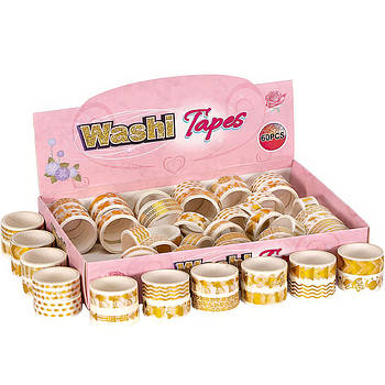 Скотч паперовий 1.5 см х 2.5 м білий з малюнками №76 Упаковка 60 рулонів