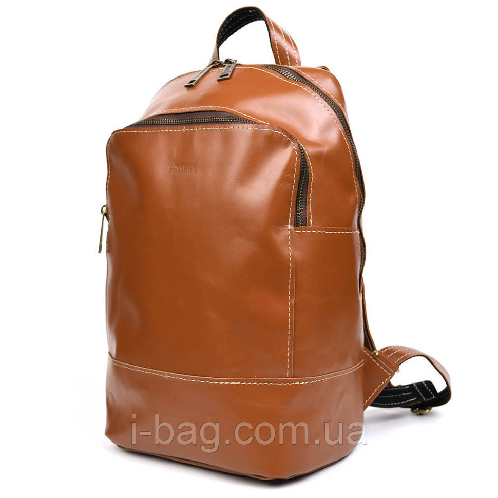 Жіночий шкіряний рюкзак TARWA GB-2008-3md гладка шкіра коньячна
