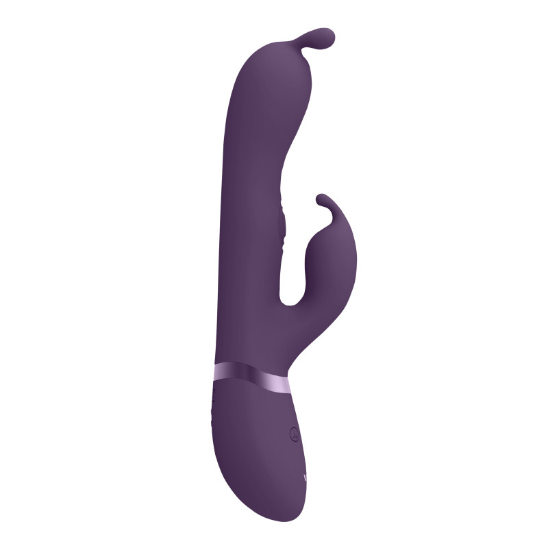 Вібратор Пульсатор для точки G і з відростком для клітора з вушками фіолетовий Vive Gada Кайф, фото 1