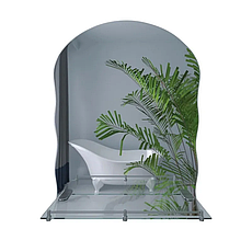 Дзеркало настінне Zerix MIRRA MRZ02-450x600x105 прямокутне з дугоподібним верхом, фігурними боками