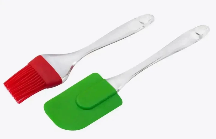Силіконова щіточка для змащування універсальна з лопаткою Plastic brush set AND682, фото 1