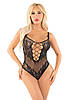 Боди Leg Avenue Rhinestone Net and Lace Bodysuit One Size, Black, фото 2