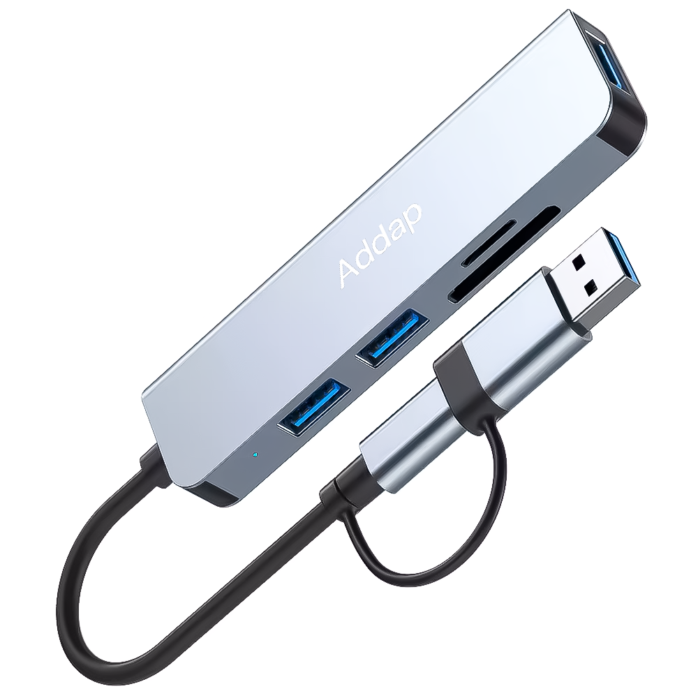 Мультифункціональний USB type-C хаб - розгалужувач для ноутбука Addap MH-14D | Адаптер 5в1: USB 3.0 / USB 2.0 / SD / MicroSD