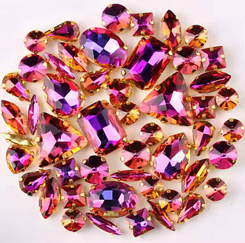 Стрази в оправі золотого кольору Red Volcano * 50 шт.