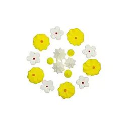 Набір цукрових прикрас "Ніжність фарб" жовтий (16 шт.)