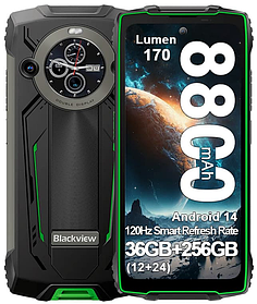 Смартфон Blackview BV8200 Green 12/256GB Helio G100 NFC 8800 мА\год Новинка 2025 року