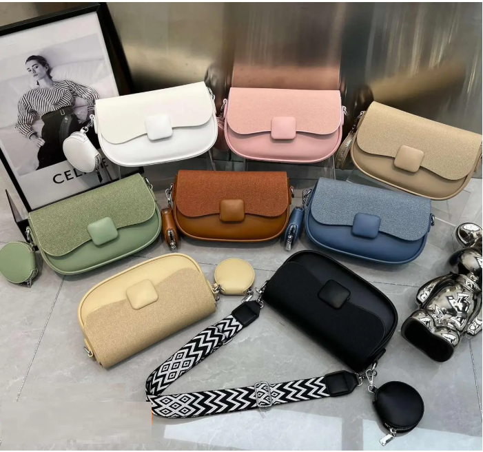 Сумка жіноча крос-боді 24*14 см з клапаном та круглим гаманцем зі штучної шкіри у різних кольорах Liza, фото 1