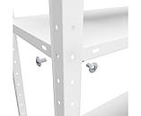 Стелаж металевий 5 полиць білий фарбований 1700х750х300 35 кг/полицю Офісний збірний стелаж для речей, фото 2