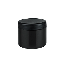 Чорна банка 500 мл для косметичних засобів, порошків, кремів (банка+кришка+вкладиш)