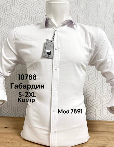 Однотонна чоловіча сорочка Noseda габардин на комір mod 7891, фото 1