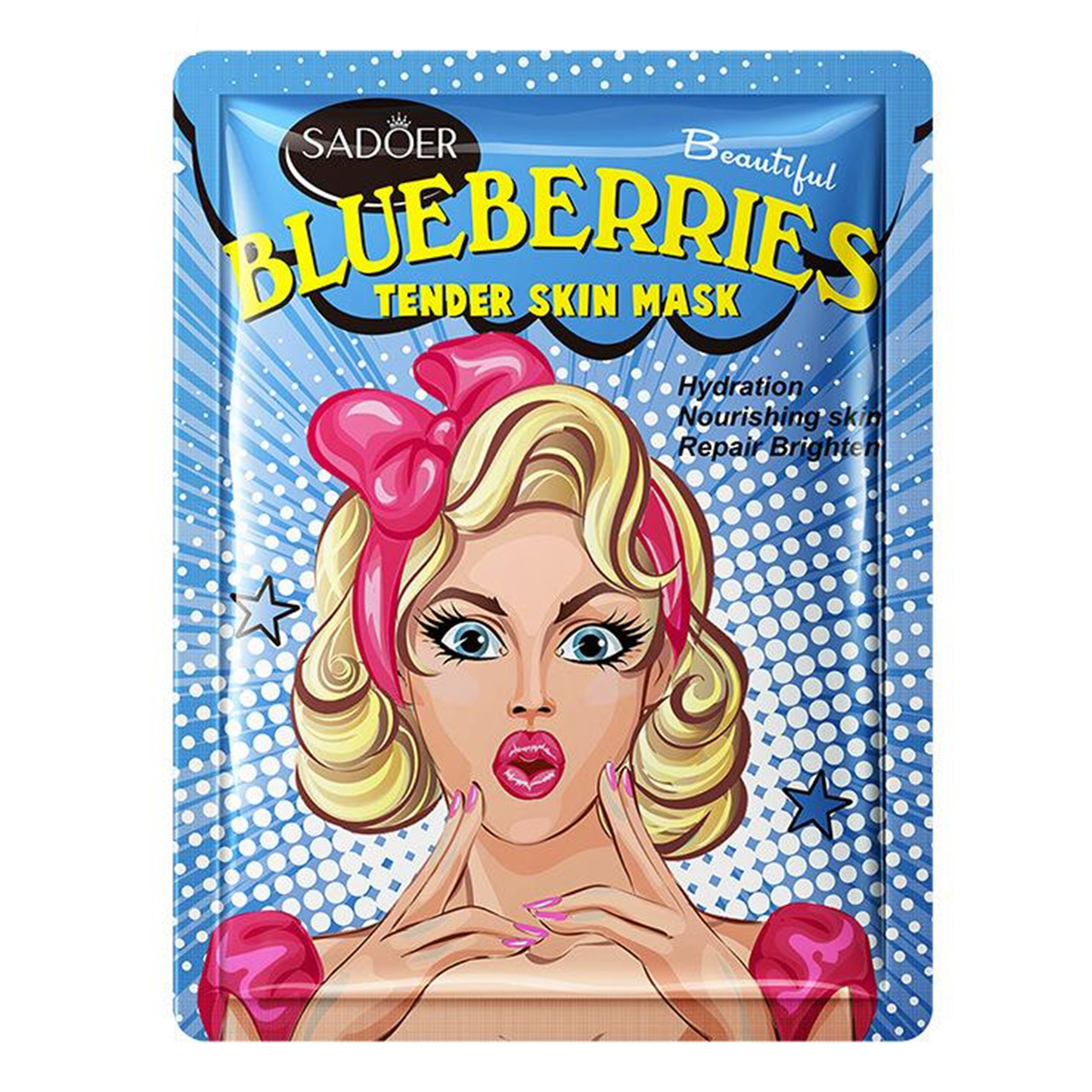 Тканинна маска для обличчя SADOER Blueberry омолоджувальна 25 г