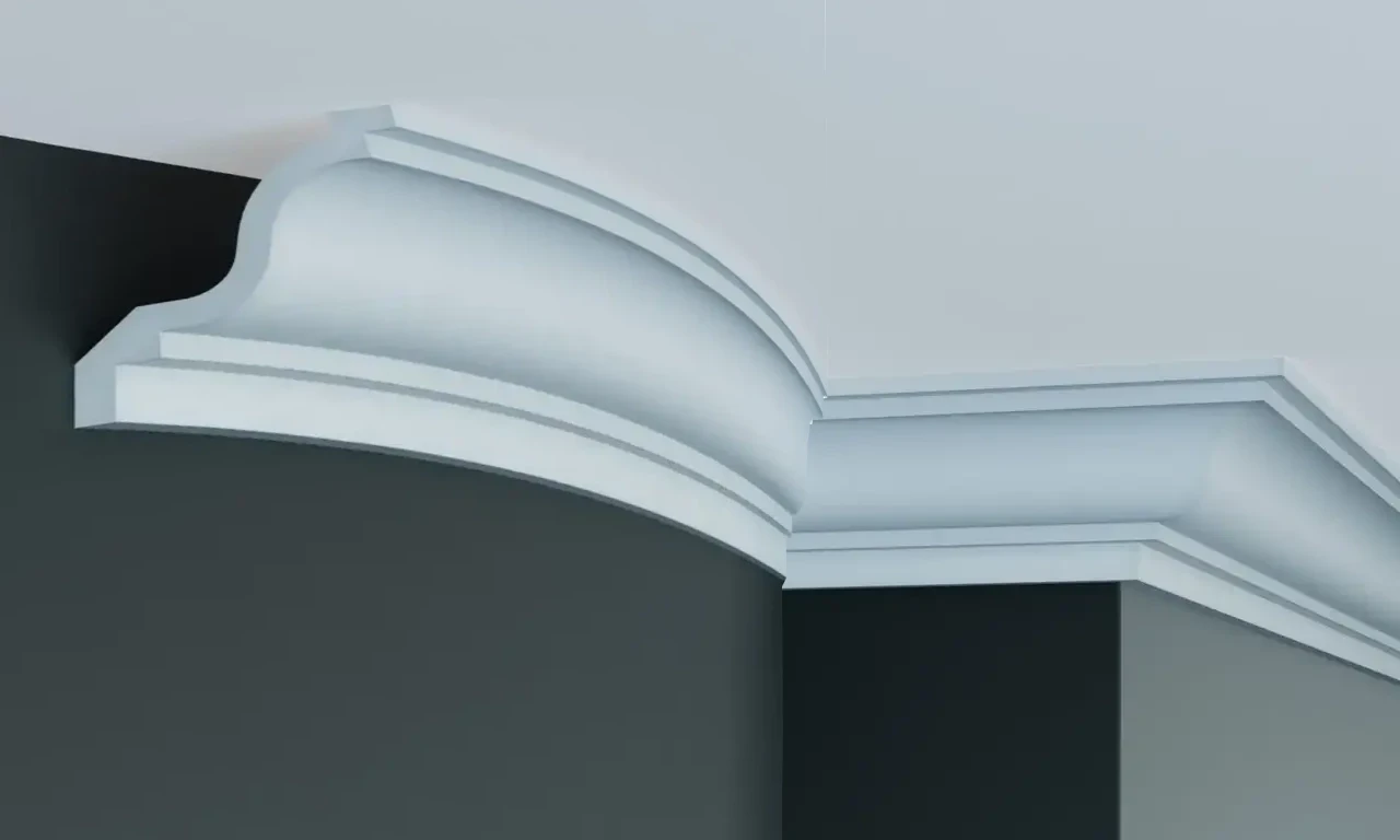 Стельовий гнучкий плінтус Gaudi P2055F (9,1х9,1)см, довжина 2м