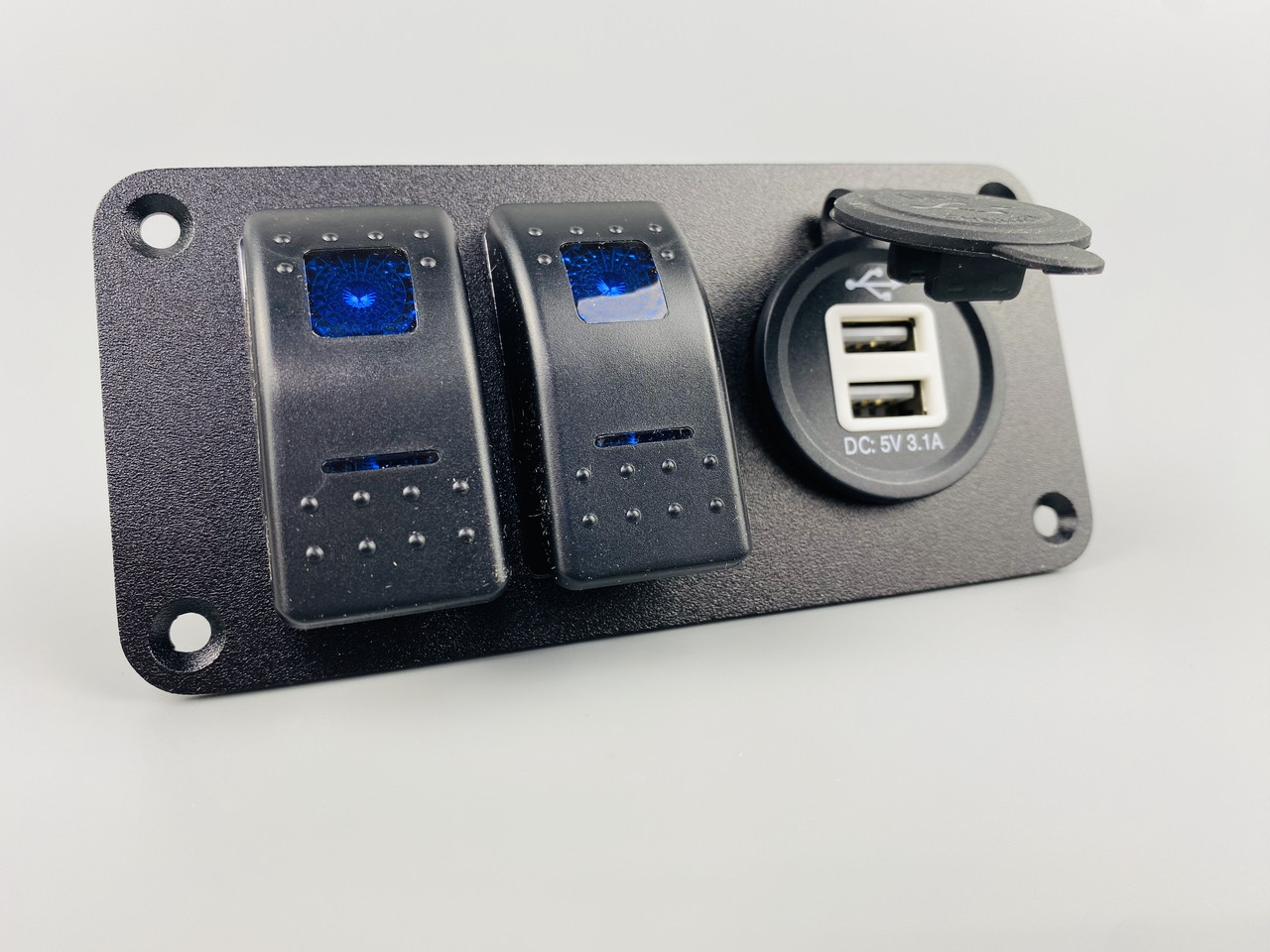 Панель із двома перемикачами й USB-зарядкою, фото 1