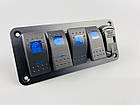 Панелі з 4 перемикачами, двома USB-портами та цифровим вольтметром., фото 2
