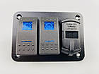 Панелі з 2 перемикачами, двома USB-портами та цифровим вольтметром., фото 4