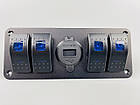 Панель із 4 перемикачами, USB-зарядкою QC3.0 і вольтметром, фото 10