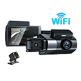 Автомобільний відеореєстратор Y-18 (3 камери) Wi-Fi Full HD, фото 8