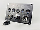 5-кнопкової панелі з двома USB-портами, цифровим вольтметром і розеткою прикурювача, фото 4