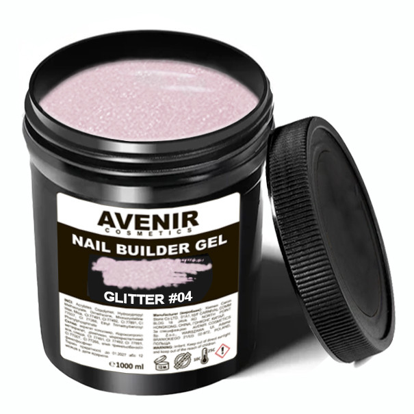 Гель для нарощування Avenir Glitter #04 (Гліттер №04) 1 кг