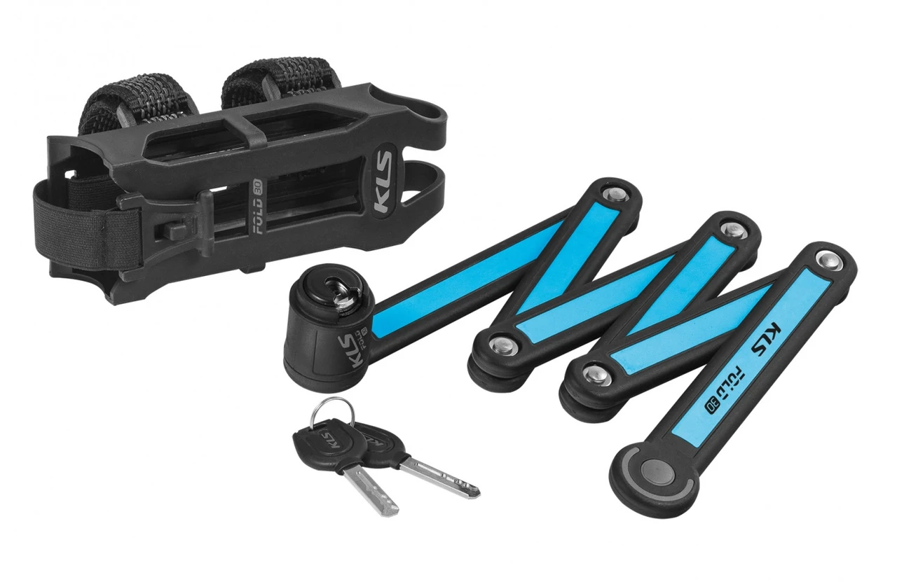 Замок на велосипед велозамок KLS Tough 30 фолдінговий blue, фото 1