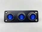 Тумблер 3-клавішний 12 В 20 А, світлодіодний вимикач, фото 6