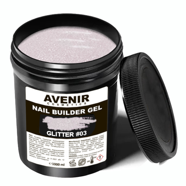 Гель для нарощування Avenir Glitter #03 (Гліттер №03) 1 кг