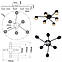 Стельова люстра на 6 плафонів у стилі Лофт чорна GELA 6R BLACK, фото 8