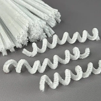 Синельний дріт пухнастий 30 см. Колір - білий, за 1 шт