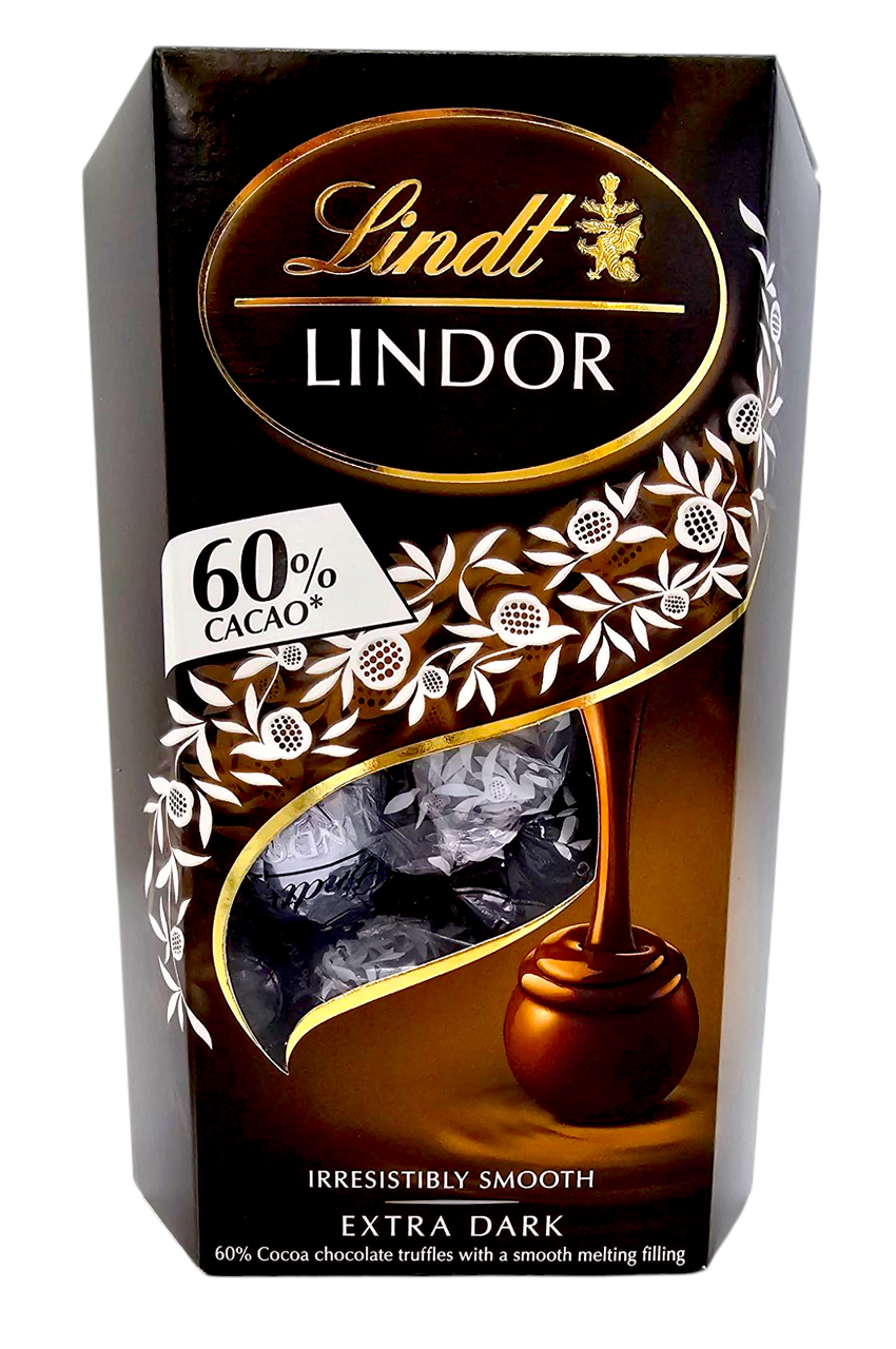 Цукерки Lindt Lindor Extra Dark 60% какао 200 г Італія, фото 1